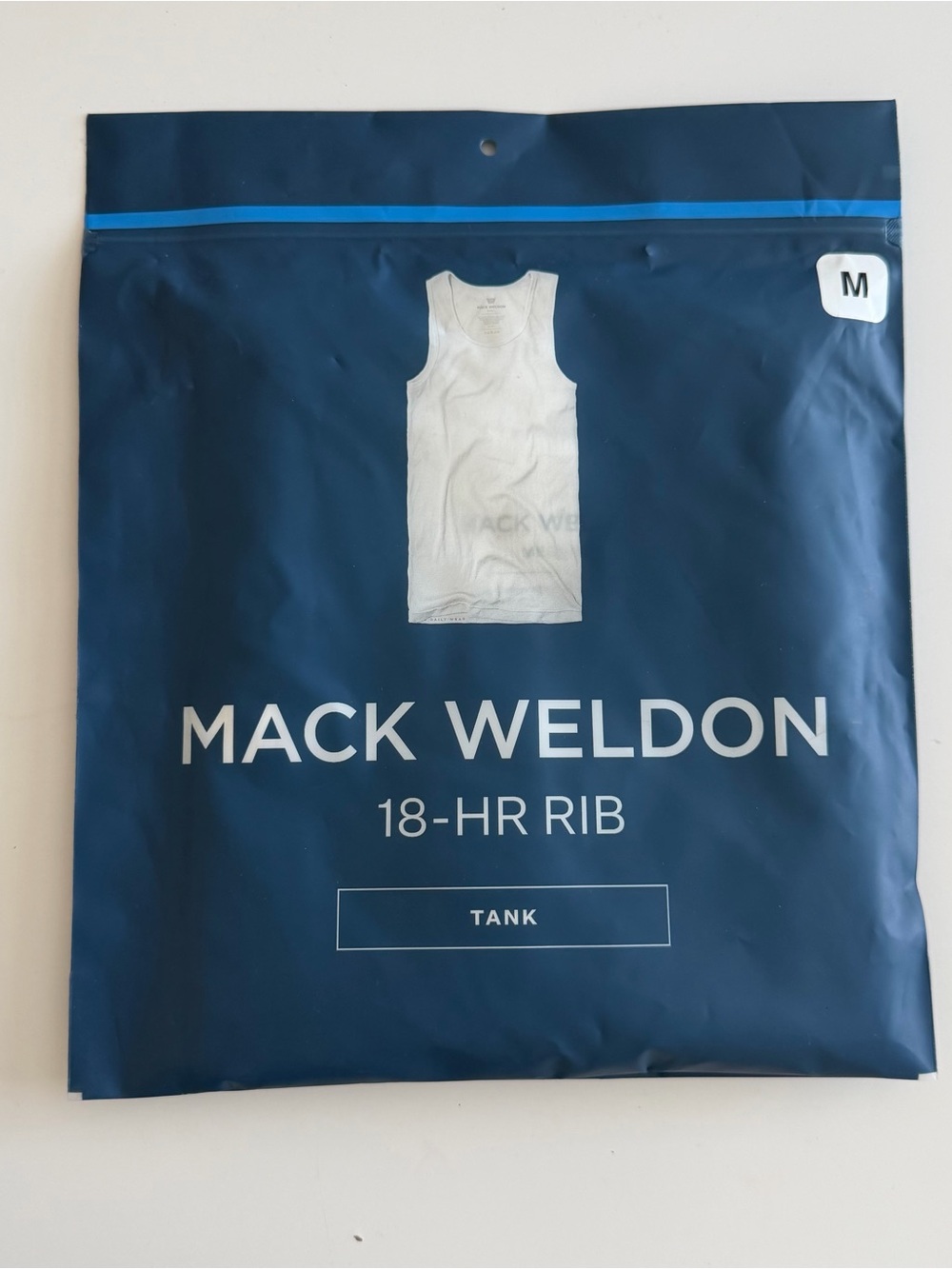 Mack Weldon 18-HR Rib Tank, White, Medium